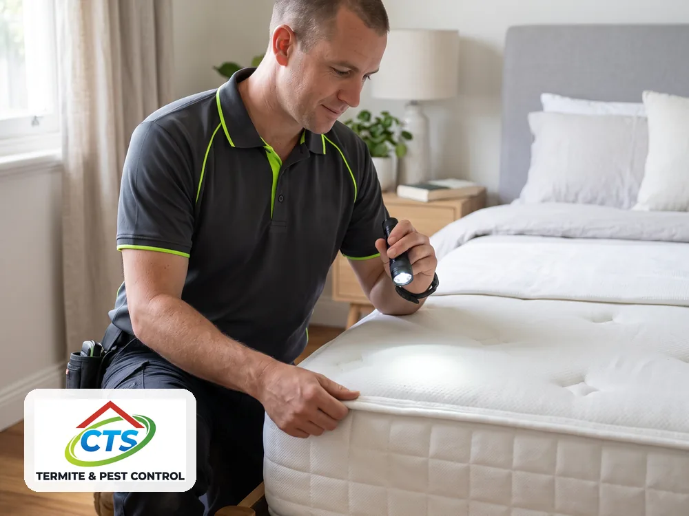 Licensed CTS technician providing bed bug treatment